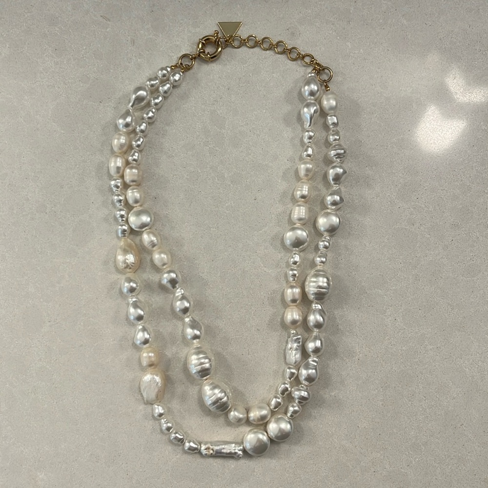 Serefina by Anthropologie double strand faux pearl necklace
